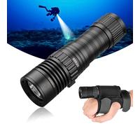 TrustFire DF006 Lampe de plongée 2 300 lumens, IPX8 imperméable professionnelle rechargeable pour grotte 100 m sous-marine de nuit, pour plongée, pêche, camping, randonnée