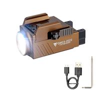 TrustFire Mini Pistolet Lampe Militaire Tactique GM23 800LM LED Lampe Militaire Lumière Allume à dégagement rapide brillant,Compatible avec Rail Pictinny glock 17/19/20/22pour Chasse-Jaune