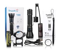 TrustFire T40R Lampe de poche LED, 1800 Lumens, Rechargeable USB, Tactique militaire, Étanche IP68, Portée 550m Torche Puissante, Double Interrupteur, pour Chasse et Camping Randonnée Recherche