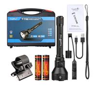 TrustFire T70S Kit Lampe Tactique, Lampe de Poche LED, 2350 Lumens Haute Puissance, Rechargeable, Longue Portée 1050m, IPX8, Idéale pour la Chasse, la Recherche et le Secours, le Camping, Randonnée