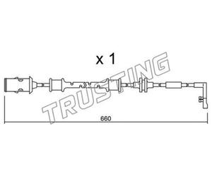 TRUSTING SU.142 Contact d'avertissement- usure des plaquettes de frein 6238388