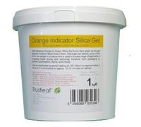 Trustleaf Perles en gel de silice de 2 à 5 mm avec indicateur orange - Pot réutilisable - Déshumidificateur - Séchage de fleurs - Stockage - Pot de 1 kg - OG