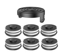 TRUSTLIONTEK Bobine de fil de rechange 3405685 pour coupe-bordure Einhell GC-ET 4530 (6 bobines de fil + 1 couvercle de débroussailleuse)