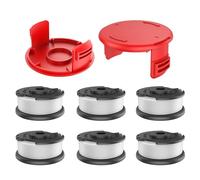 TRUSTLIONTEK Bobine de fil pour coupe-bordure sans fil Einhell GE-CT 18/28 Li et GE-CT 18/28 Li TC, pour bobine de fil de rechange Einhell TLE-03, couvercle de bobine TLE-03-1 (6 bobines de fil + 2