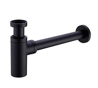 Trustmi Laiton rond avec lavabo Bouteille Piège à déchets, Chrome ou Noir mat