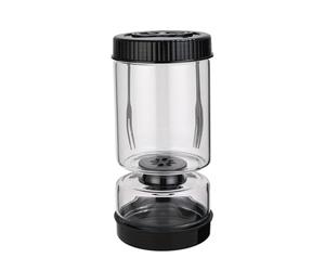 Trusttread Bocal de rangement gourmet - Garde-cornichons et olives en verre avec double passoire et couvercle étanche, design sablier pour un drainage sans effort (sans BPA, passe au lave-vaisselle)