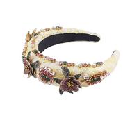 TRUSTTWO Nouveau Mode Baroque Incrusté Couleur Strass Fleur Éponge Bandeau Dames De Bal Personnalité Tempérament Voyage Mémorial Cheveux The New(2)