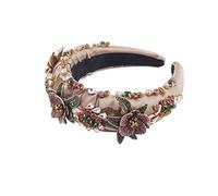 TRUSTTWO Nouveau Mode Baroque Incrusté Couleur Strass Fleur Éponge Bandeau Dames De Bal Personnalité Tempérament Voyage Mémorial Cheveux The New(1)