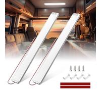 TrustWeel Barre LED 12V 10W, 228 LEDs Lampe 12Volt LEDs pour Voiture 1500 Lm 6000K, Reglette LED 12V avec Interrupteur Marche/Arrêt pour Fourgon, Camion, Camping-car, Bateau, Caravane - Lot de 2