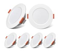 TrustWheel 12V Spot LED Encastrable Dimmable 3W 3000K, 12V LED Spot Etanche Salle de Bain 300LM IP44, Trou Φ70-75mm, Extra Plat 20mm, Spots Plafond pour Camping-car Bateau Van Cuisine, Lot de 6