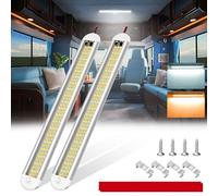 TrustWheel Barre LED 12v Camping Car, 2 Paquets Voiture Interieur Rampe 12v, Lampe Reglette LED, pour Cuisine avec Interrupteur, 3000K/6000K 1800LM Ultra-Lumineux