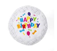 TrustyPup dur 'n fun anniversaire g teau squeaky peluche jouet de chien m t de gardien - blanc grand (71150)