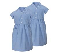 Trutex Basics - Lot de 2 robes d'école bleues à carreaux vichy pour filles (3-12 ans). Robes d'été scolaires pour filles avec poches. Robes et tabliers d'uniforme scolaire pour filles -