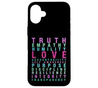 Truth Love Empathy Self Sensibility Words Inspirants Coque pour iPhone 16 Plus