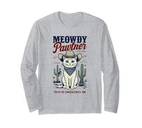 Truth or Consequences NM USA Motif chat amusant Meowdy Pawtner Manche Longue