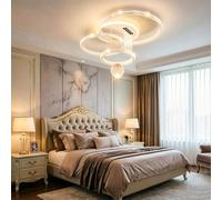 Trutipon Plafonnier Moderne LED Dimmable Crystal Living Light Creative Circle avec Éclairage De Plafond Acrylique À Bascule pour Salle À Manger Chambre Villa Luminaires