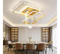 Trutipon Plafonnier Moderne LED Dimmable Crystal Living Light Creative Circle avec Éclairage De Plafond Acrylique À Bascule pour Salle À Manger Chambre Villa Luminaires