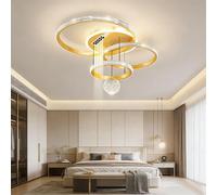 Trutipon Plafonnier Moderne LED Dimmable Crystal Living Light Creative Circle avec Éclairage De Plafond Acrylique À Bascule pour Salle À Manger Chambre Villa Luminaires