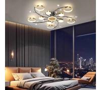 Trutipon Plafonnier Moderne Plafonnier En Cristal Dimmable LED Grand Plafonnier En Métal Et Abat - Jour Acrylique Salon Salle À Manger Chambre 3000k - 6000k Lustre En Cristal(10+1)