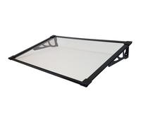 TrutzHolm Auvent De Porte Aluminium 2 Supports 120x80 cm Noir Gris, 3 mm