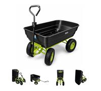 TRUTZHOLM Bollerwagen Kippwagen Gartenwagen 125 L 400 kg Vert 4 Roues