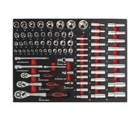 TRUTZHOLM Inserts Pour Chariot Outil 254 Pièces 52x40 cm Rouge
