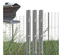 TRUTZHOLM Pfosten Z-Profil Forstzaun 2m 10er Set Silber En Acier Zingué