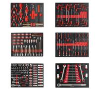 TRUTZHOLM Profi Werkstattwagen-Einlagen Rouges 520x400mm Avec Outils, 6 Pièces