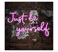 Truvix Lumières néon Enseignes au néon Just Be Yourself LED Lampe lumineuse Fête Acrylique Chambre Western Décor Mural Personnalité romantique