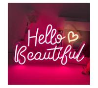 Truvix Lumières néon Lampe apaisante, enseigne lumineuse néon « Bonjour, belle chambre », décoration intérieure, mariage, fête(A)
