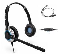 TruVoice HD-550 Duo Casque avec Microphone antibruit et câble de 2.5mm pour Cisco SPA303 SPA502g SPA504g SPA508g SPA509g SPA514g SPA525g et téléphones avec Port de Casque de 2,5 mm
