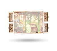 Truwheelz Planche à Puzzle tournante 1500 pièces avec tiroirs et Couvercle, 87 x 64 cm - Table de Puzzle Portable pour Adultes, Plateau tournant Lazy Susan