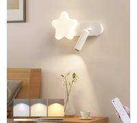 TRUYOK LED Applique Murale Interieur Dimmable Lampe Murale mit Telecommande Rotatifs 360° Lampe de Chevet Liseuse Enfant Lampe de Lecture Moderne Éclairage Mural pour Chambre Salon Garçons Filles