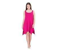 TruYou Femme Grandes Tailles Chemise de Nuit sans Manches, Base se Terminant en Pointes et décolleté Rond Fuchsia 42+ 835040817-42+
