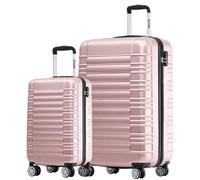TRVLMORE Lot de 2 Valise Rigide - Set Valise Vanity - Valise à Main et Grande Valise - Valises Rigides 4 roulettes Soldes - Ensemble Valise - Valise Legere - Rose