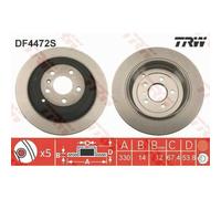 TRW 2x Disque Arrière Ø330mm Plein pour Mercedes Classe M R-Classe W164 W166