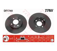 TRW 2X Disque De Frein Arrière 240 Voll Pour Alfa Romeo 155 167 33 907A 907A