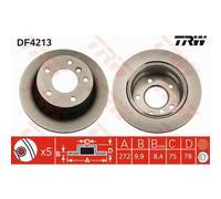 TRW 2X Disque De Frein Arrière 272 Complet Pour BMW 3 Série Compact E36 DF4213