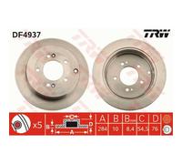 2x Disque de frein plein DF4937 TRW pour HYUNDAI KIA