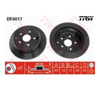 TRW 2X Disque De Frein Arrière 291 Ventilé Pour Toyota Previa _R1_ _R2_