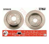 TRW 2X Disque De Frein Arrière 316 Complet Pour Jeep Wrangler III JK JL DF6029