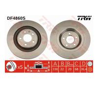 TRW 2X Disque De Frein Arrière 330 Ventilé Pour Audi Q5 8RB 8R A5 Cabriolet