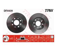 TRW 2x Disque de Frein Avant 236 Ventilé pour Chevrolet Étincelle M300 Matiz