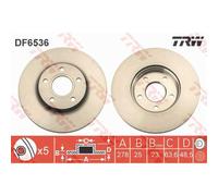 TRW 2X Disque De Frein Avant 278 Ventilé Pour Volvo V40 Berline 525 526