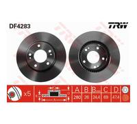 TRW 2X Disque De Frein Avant 280 Ventilé Pour Hyundai I30 FD JC KIA Venga