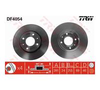 TRW 2x Disque de Frein Avant 281 Ventilé pour Volvo V40 Break 645 VW S40 I