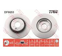 TRW 2X Disque De Frein Avant Ø300 Mm Ventilé Pour Volvo V40 Berline 525 526 T5