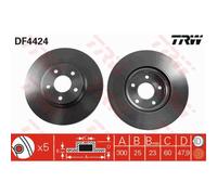 TRW 2X Disque De Frein Avant Ø300Mm Ventilé Pour Ford Kuga II Volvo V40 Berline
