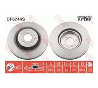 TRW 2x Disque de Frein Avant Ø330 MM pour Mercedes-Benz Vito Boîte W447 114 CDI