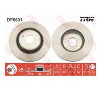 TRW 2x Disque Frein Avant Ø320mm Ventilé pour Mercedes Gla-Classe Cla X156 X117